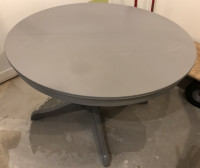 Round to Oval Wooden Dining/Kitchen Table - Grey  (Extendable)