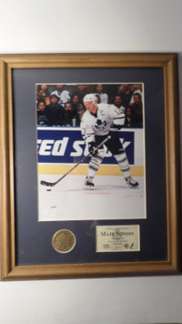 Mats Sundin Wood Framed Photo, Medallion, & Numbered Certificate