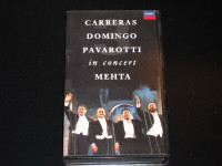 Carreras Domingo Pavavotti -In concert Mehta (1990) Cassette VHS
