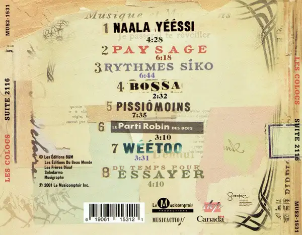 CD-LES COLOCS-SUITE 2116-2001-RARE in CDs, DVDs & Blu-ray in Laval / North Shore - Image 3