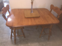 Country kitchen table and cabinet