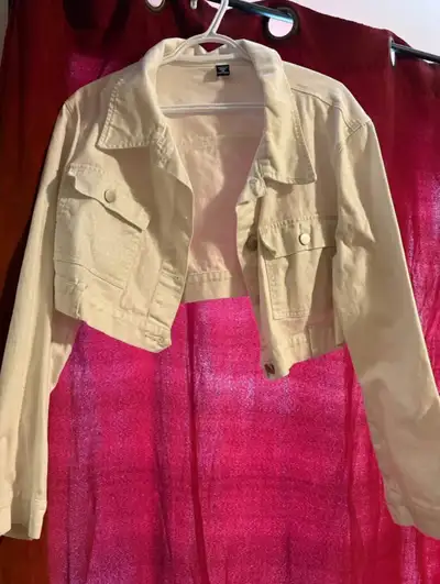 White Crop Jean Jacket, View more