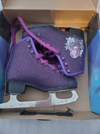 Girls figure skates Disney purple color size 2