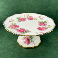 Ultra rare Royal Stafford Berkeley Rose footed cake plate 