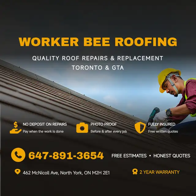 Roof Repairs & Replacement, Free Estimates, Insured, GTA