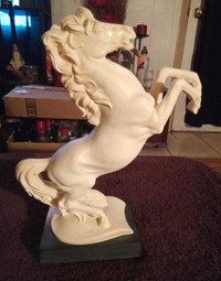Classic A.Santini  1960's rearing horse statue marble base 12"
