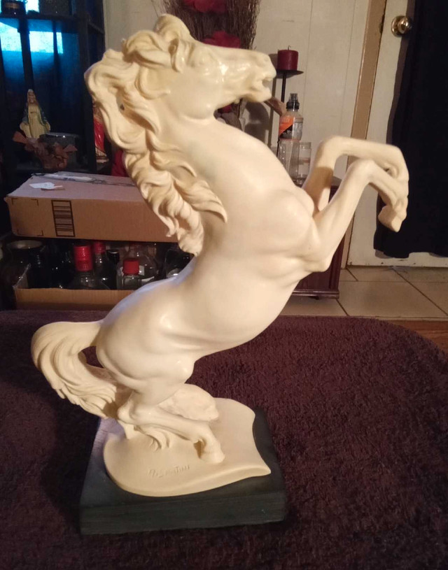 Classic A.Santini  1960's rearing horse statue marble base 12" in Arts & Collectibles in Napanee