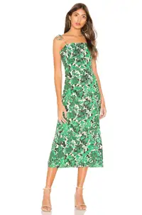 Free People Women's Green Spaghetti Strap Tea-Length Dress sz 6