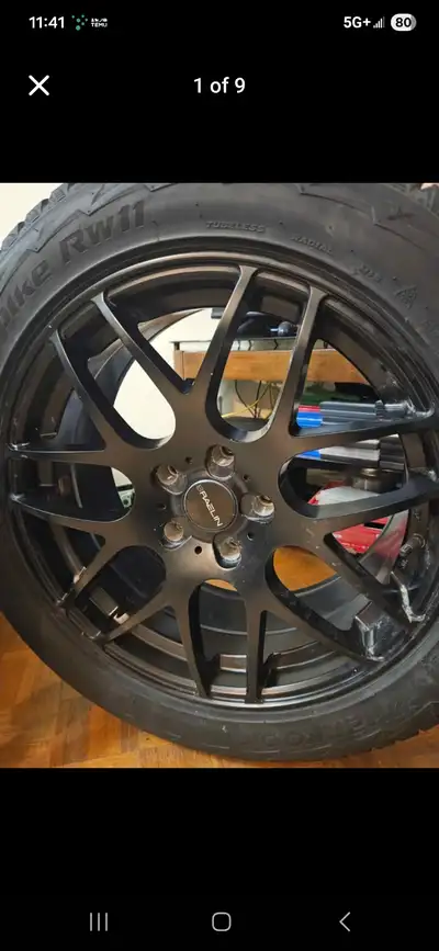 Studded hankook winter tires and Braelin rims tire size 255/50r/19 asking 1000 obo