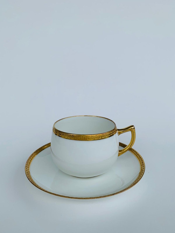 Antique B & C Limoges France 22K Gold Trimmed teacup & saucer Arts