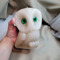 Beautiful 6 1/2" x 4 1/4" Vintage Candle Owl Never Burned ...
