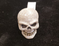 Diamond Encrusted Skull Ring