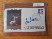 Deceased TOM SEAVER SIGNED Auto 3000 STRIKEOUTS 1st day issue