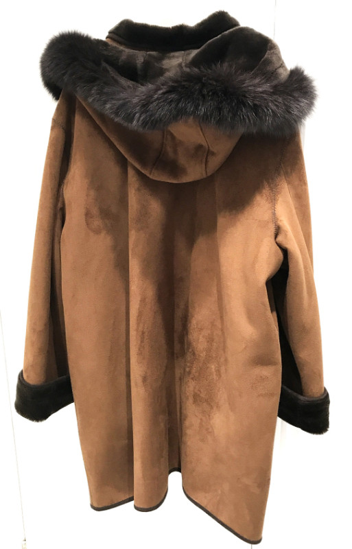 Laura Plus Women Brown Faux Shearling Fur Trim Coat Size 3X in Women's - Tops & Outerwear in Ottawa - Image 2