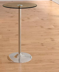Round glass and chrome bar height table for sale