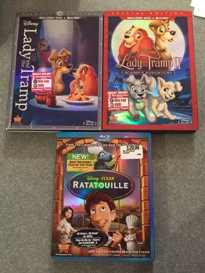 Disney blurays Mint shape Lady And the Tramp 1 & 2 Ratatouille , View more