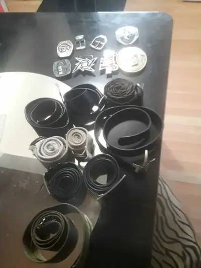 Clearing out some accessories, these belts are looking for a new home! Most are in good condition, s...