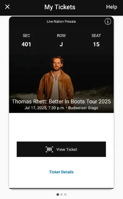 Thomas Rhett Tickets x 3, View more