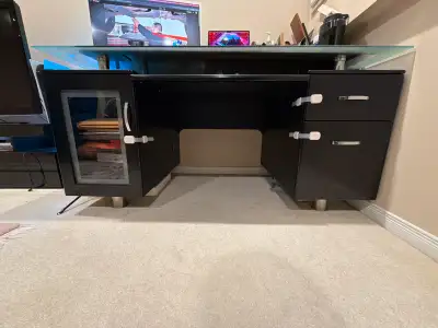 Modern Wood and glasstop Computer Desk, View more
