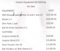 Umpire Equipment & Clothing