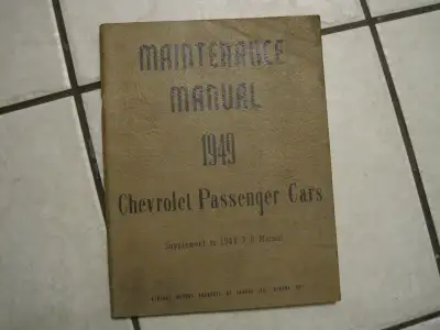 Maintenance Manual 1949  Chevrolet Passenger Cars, View more