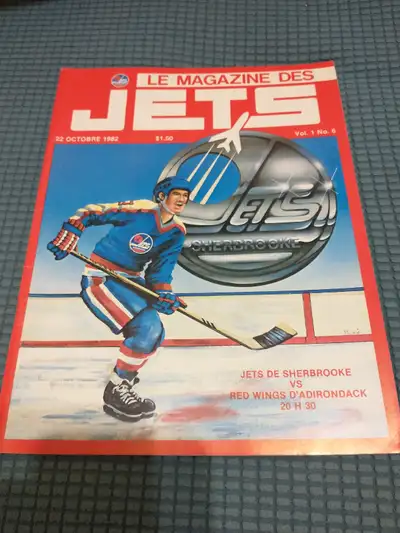 Rare 1982-83 AHL Sherbrooke Jets v Adirondack Red Wings program, View more