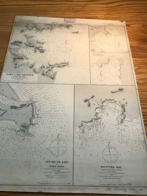 * Japan, Japan Islands, Nipon, 1884, heavy linen map, vintage in Arts & Collectibles in City of Toronto - Image 3