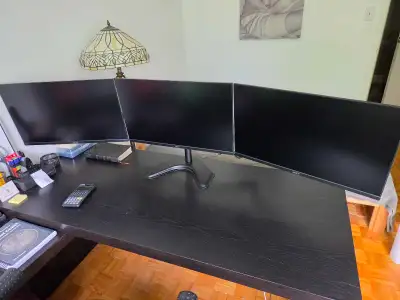 Triple monitor stand (JUST THE STAND), View more