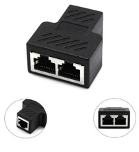 1 to 2 Ways Double Network Cable Splitter Plug Adapter Connector