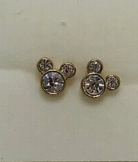 Avon Disney Mickey Mouse Stud Earrings Rhinestone