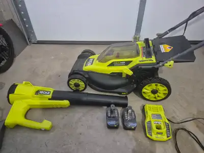 Ryobi 16” Cordless Lawn Mower Bundle – Great Condition, View more