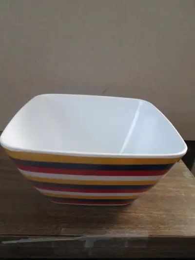 square striped cereal bowl, View more