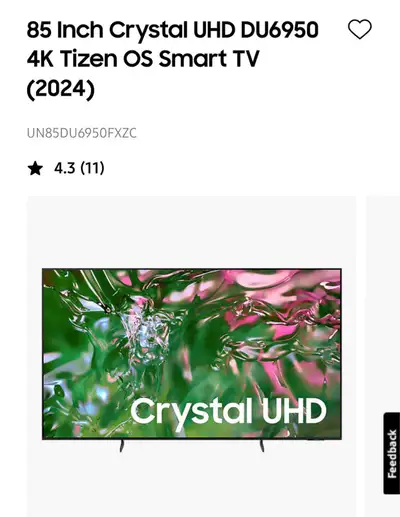 Samsung 85inch 4k Tizen Smart TV! , View more