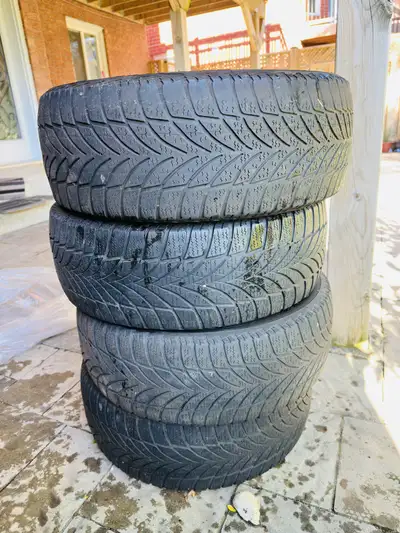 Set of 4 Goodyear 215/55R16 winter tires. Price: $50 All Location: Scarborough Call or text for deta...