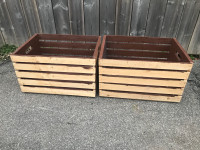Lot Two Matching Wooden Crates For Storage Organizing 