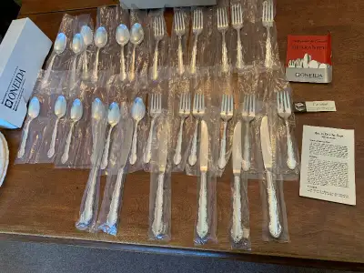 Brand New 30 Piece Set 1959 Silver Plated “Flirtation” Flatware, View more