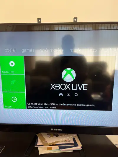 Xbox 360 for sale, has 9 games included and two controllers Console has been reformatted and is read...