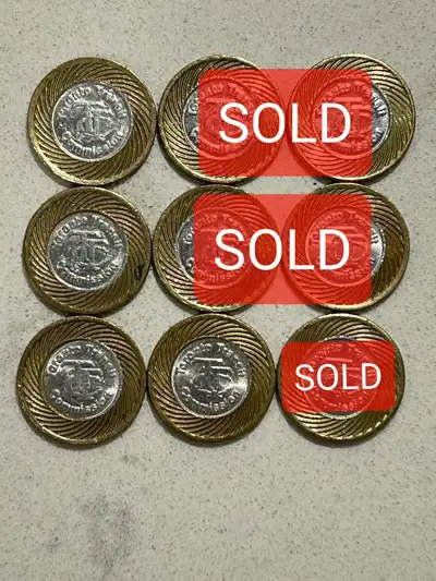 Available. Bi-Metal; 2006-2008; 4 remaining retired TTC tokens; available individually at $4 each. W...