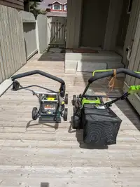 Two free lawnmowers (batteries not included)