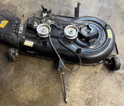 Cub Cadet 42” mower deck will fit all XT1 and XT2 series with manual deck engagement (2014-newer are...