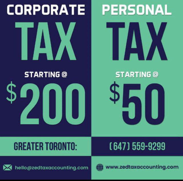 Corporate Business Tax Accountant STARTING @ $200/year in Financial & Legal in City of Toronto