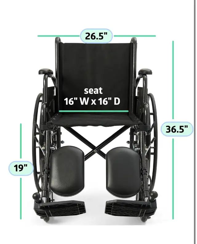 NewMEDLINE GUARDIAN K1 WHEELCHAIR 300LB CAP - BLACK K1166N2 in Health & Special Needs in Barrie - Image 7