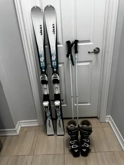 Volkl Skis 147 + boots + poles, View more