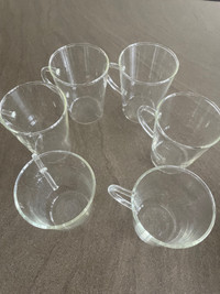 6 Glass Tea/Coffee Mugs