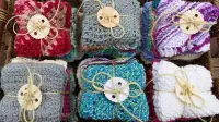 Handmade dishcloths in bundle