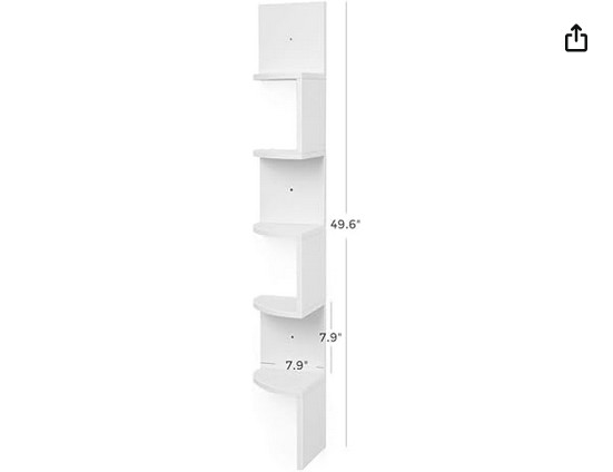Corner Shelf, 5-Tier Floating Wall Shelf with Zigzag design in Bookcases & Shelving Units in Ottawa