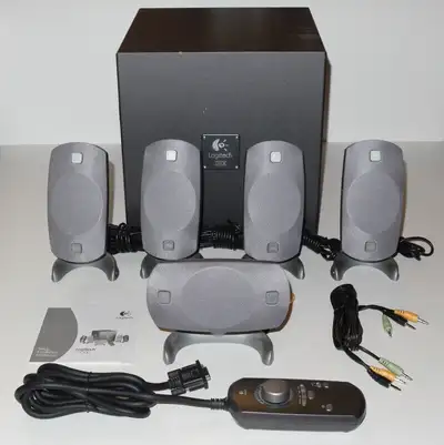 Logitech Z-5300 THX-Certified 280-Watt 5.1 Surround Sound PC and Gaming Speaker System with Subwoofe...