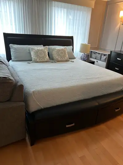 Leons King Bed frame - With storage, View more