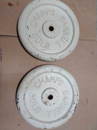Pair of 50 lbs Champs 1" Weight Plates.