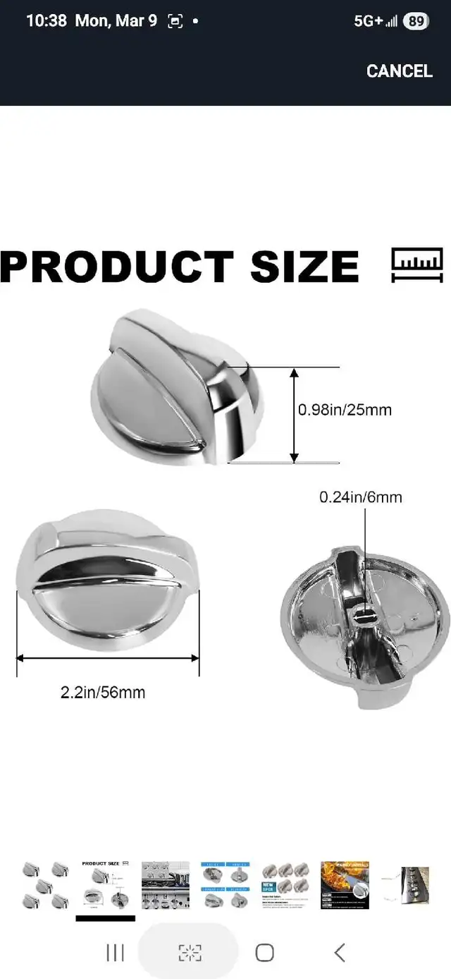 WB03T10284 Burner Control Knobs for General Electric GE Range, S in Stoves, Ovens & Ranges in Markham / York Region - Image 3
